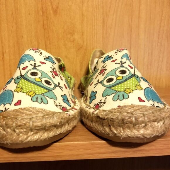 Cotto Owl Canvas Slip On Shoes Espadrille Flats Sz 8.5 Euro 40 Green - Picture 3 of 14